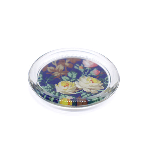 Glass Coaster with Floral Illustration