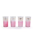 Golden Stripe Pink Glass Set