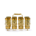 Gold & Green Diamond Glassware Set