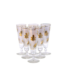Mid-Century Gold Leaf Pilsner Set