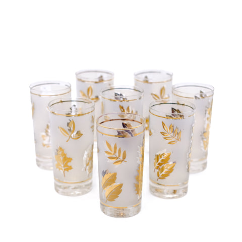 Golden Foliage Highball Set with Carrier