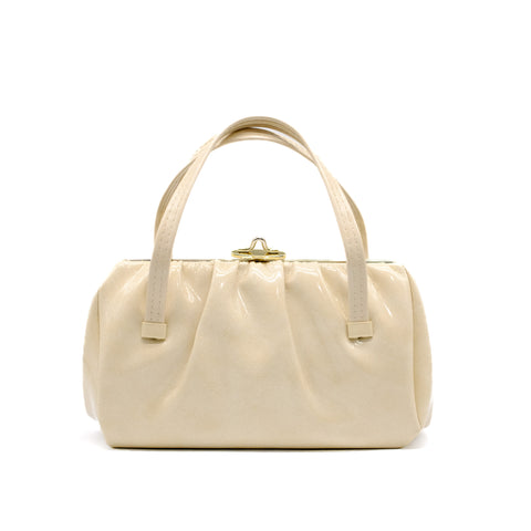 Vintage Ivory Patent Handbag