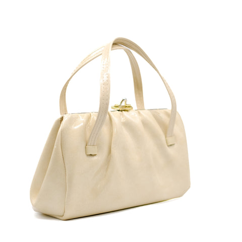 Vintage Ivory Patent Handbag