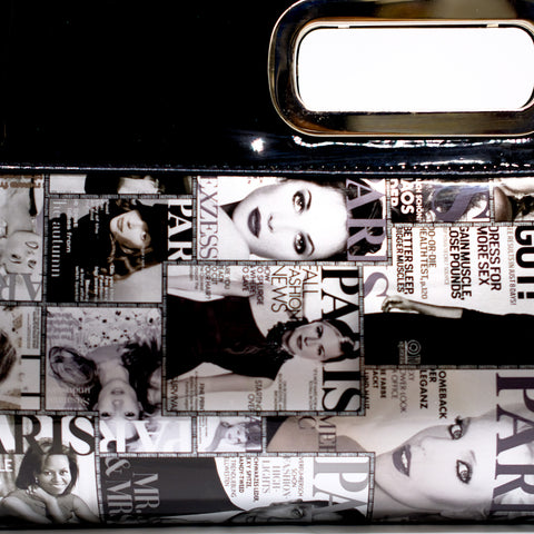 Vintage Black Magazines Handbag