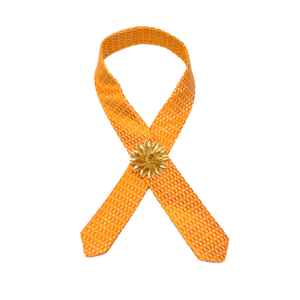 Mini Orange Geometric Tie