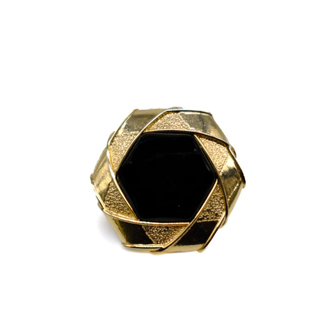 Vintage Gold and Black Brooch