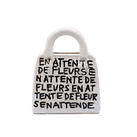 White Handbag Vase