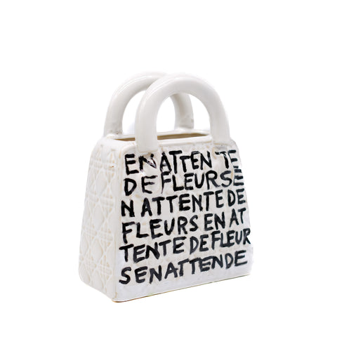 White Handbag Vase