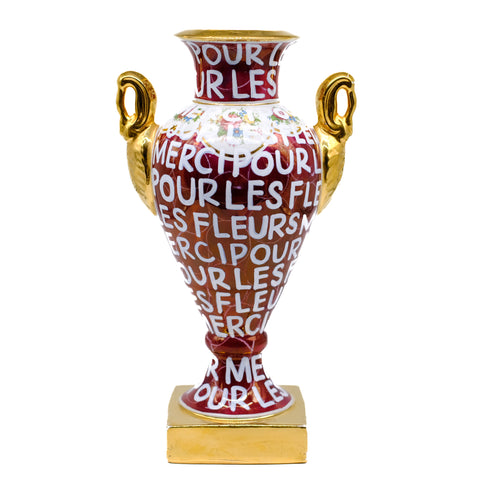 Crimson Merci Statement Vase