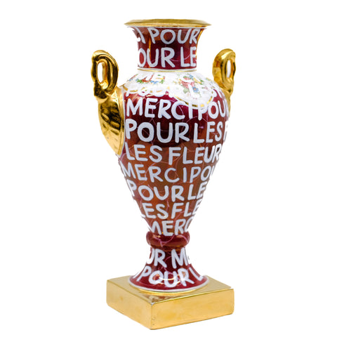 Crimson Merci Statement Vase