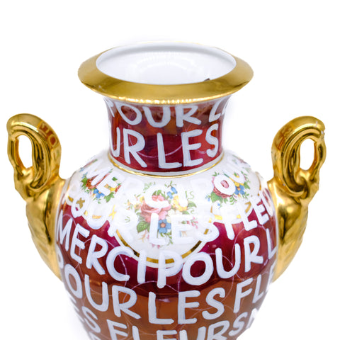 Crimson Merci Statement Vase