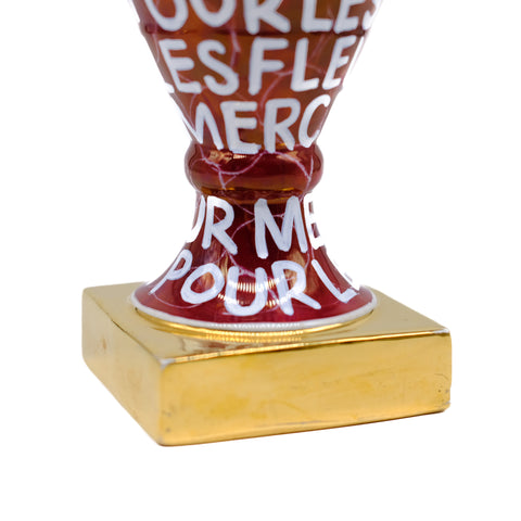 Crimson Merci Statement Vase