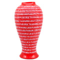 Red Hand Lettered Vase