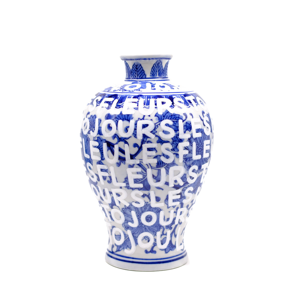 China Hand Lettered Vase