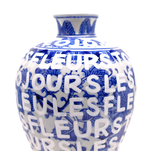 China Hand Lettered Vase