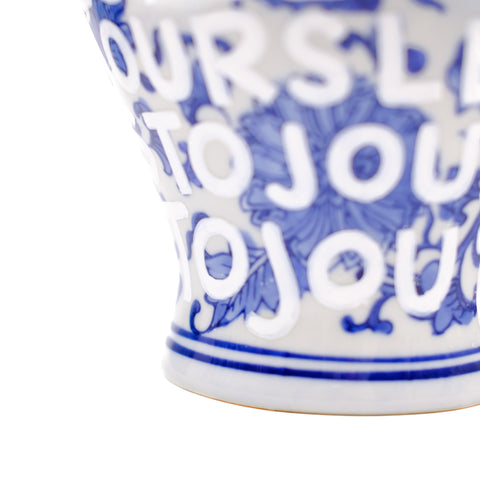 China Hand Lettered Vase