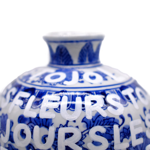 China Hand Lettered Vase