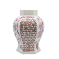 Cream Floral Hand Lettered Vase