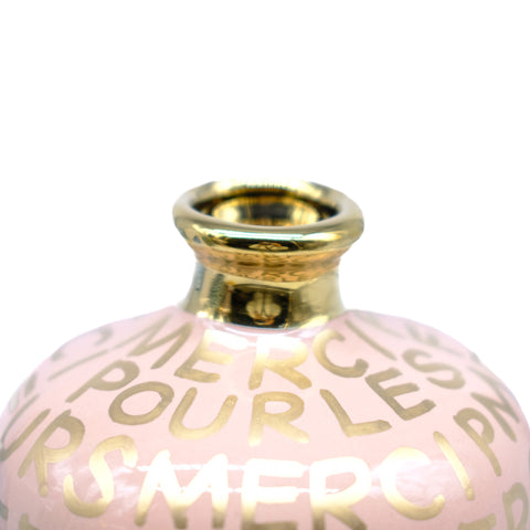 Blush and Gold Hand Lettered Vase