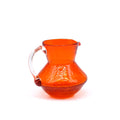 Vintage Amberina Red/Orange Crackle Glass Cream Pitcher