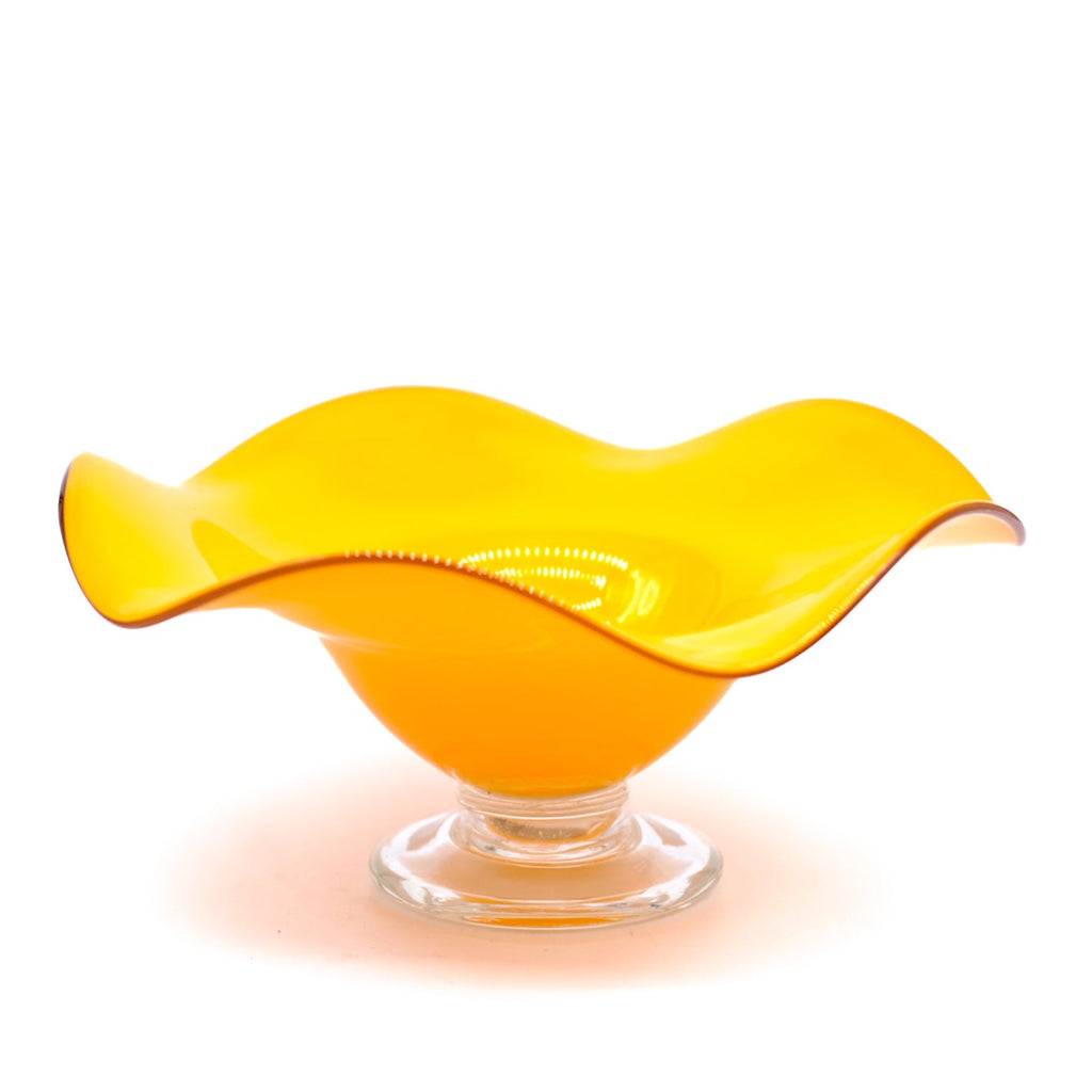 Orange Flower Glass Bowl