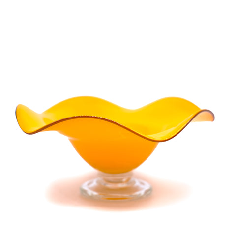 Orange Flower Glass Bowl