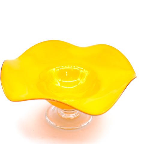 Orange Flower Glass Bowl
