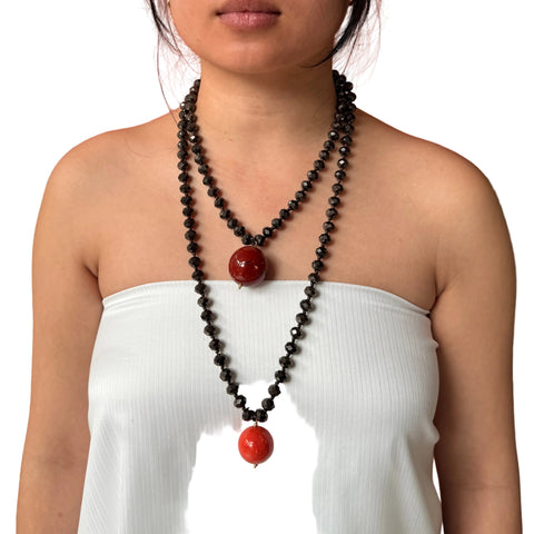 Bella Sphera Necklace Black and Rust