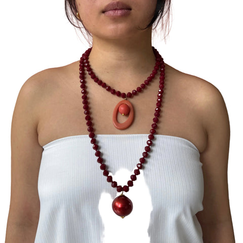 Bella Sphera Necklace Cream Wine