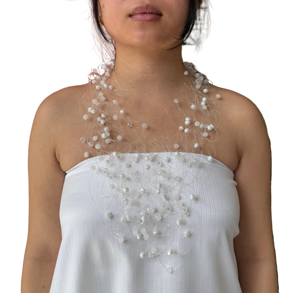 Artful Web Necklace White