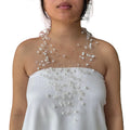 Artful Web Necklace White