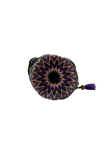 Mini Me Flower Top with Tagua Handle - Greens and Purple