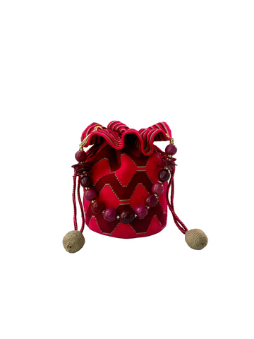 Mini Me Flower Top with Tagua Handle - Pink and Reds