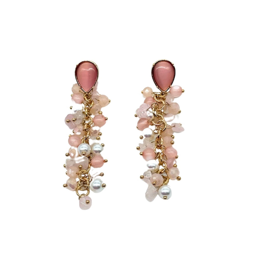 Pink Pearls Drop Earrings