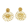 Gold Lattice Flower Earrings