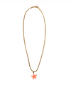 Orange Enamel Star Necklace