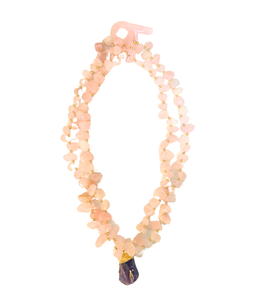 Rose Quartz Amethyst Necklace