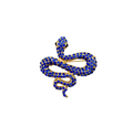 Snake Vintage Brooch Blue