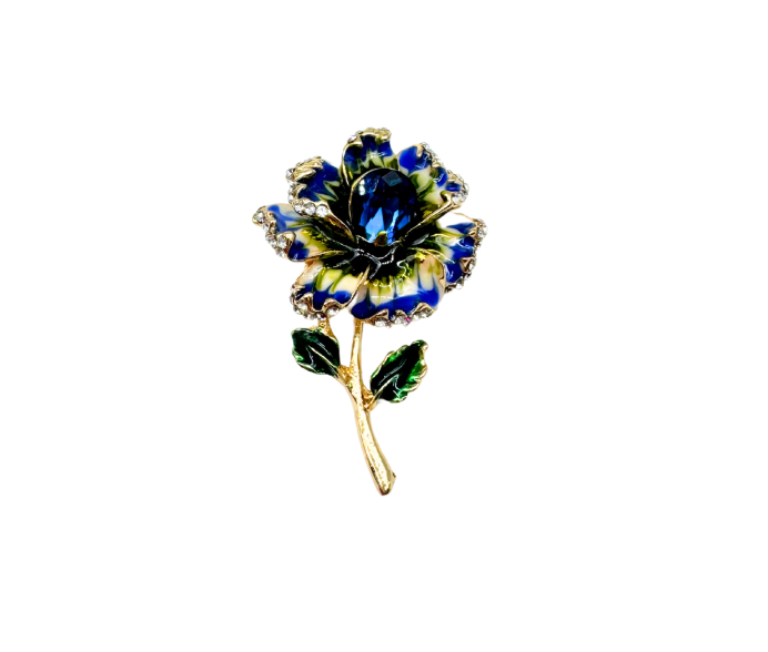 Flower Vintage Brooch Blues