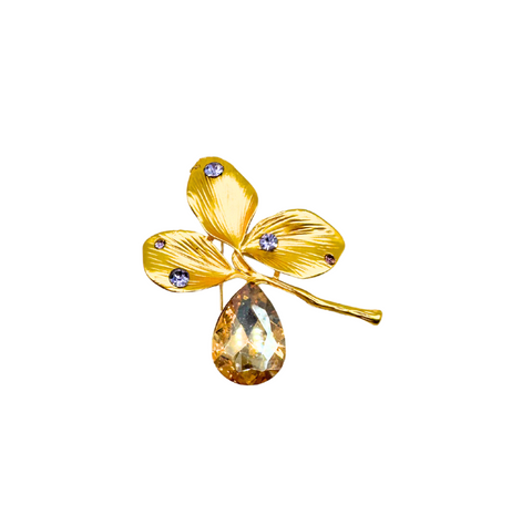 Leaves Vintage Brooch Gold