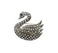 Swan Vintage Brooch Silver