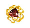 Vintage Brooch Gold and Red