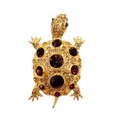Tortoise Vintage Brooch Gold