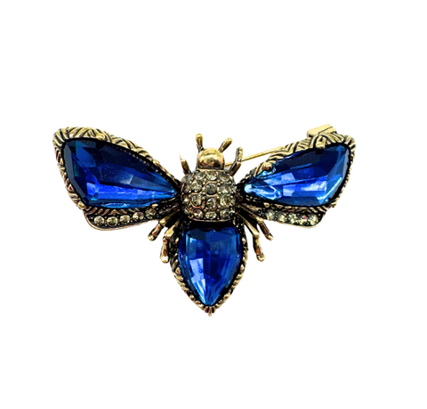 Butterfly Vintage Brooch Blue