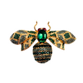 Bumble Bee Vintage Brooch Greens