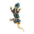 Salamander Vintage Brooch Blue