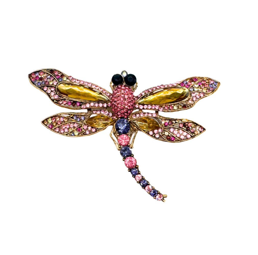 Dragonfly Vintage Brooch Rose