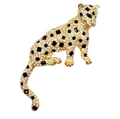 Leopard Vintage Brooch Gold and Black