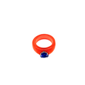 Vintage Acrylic Ring Orange w Heart