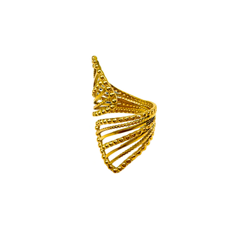 SS Ring with Fan Pattern